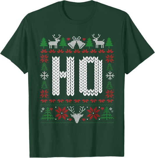 Ho Where's My Ho at? Christmas Xmas Couples Matching Ugly T-Shirt - T-Shirt | Forest