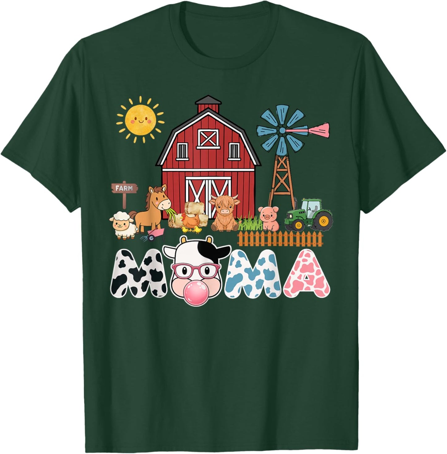 Birthday Farm Animals Mama T-Shirt - T-Shirt | Forest