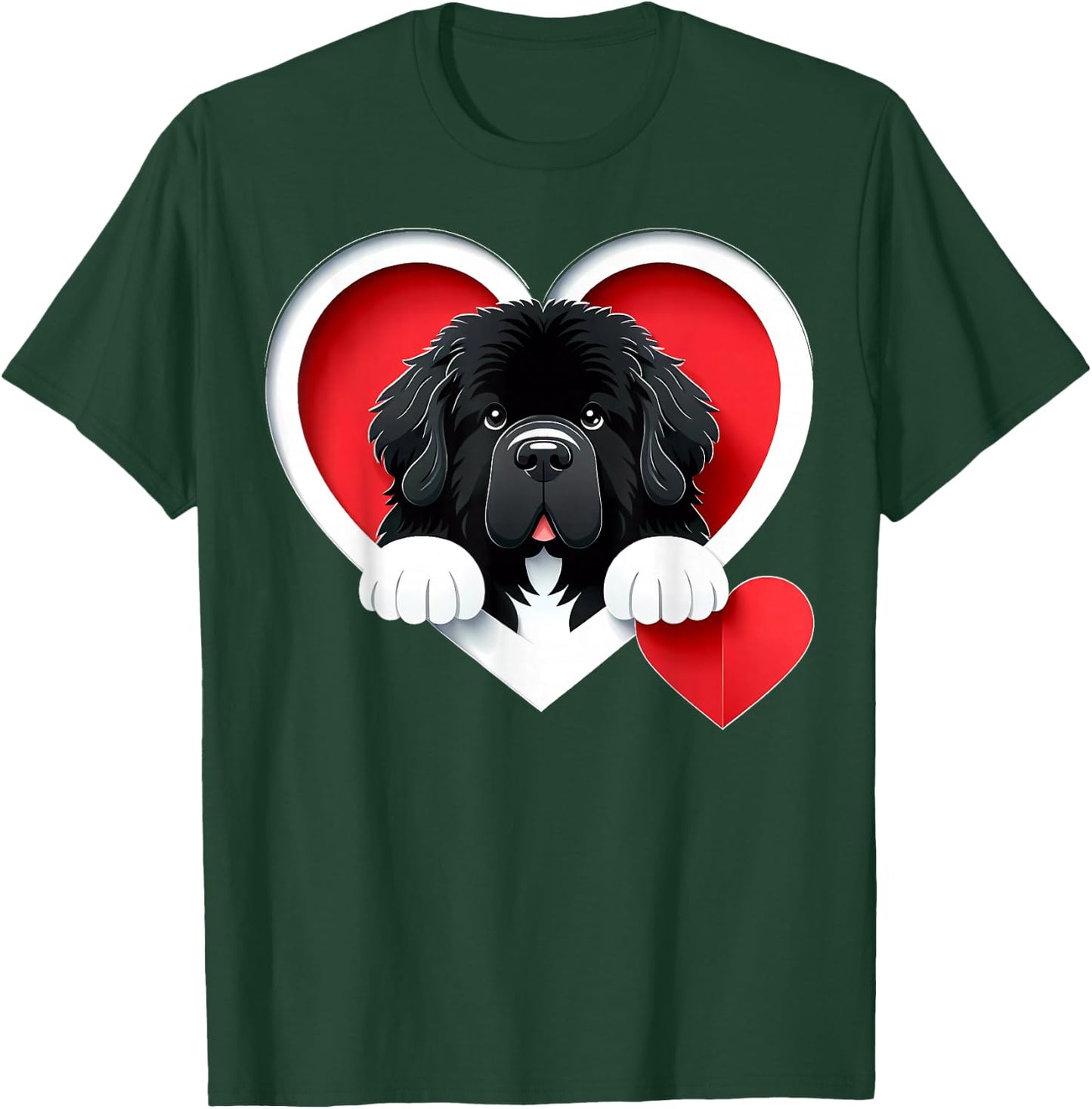 Newfoundland Dog Heart Cute Newfie Puppy T-Shirt - T-Shirt | Forest