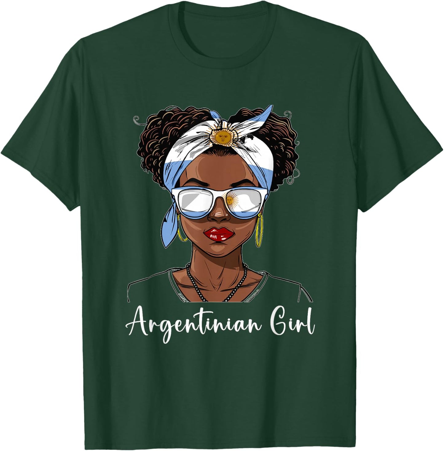 Argentina Flag Outfit for Woman Girl Argentinian T-Shirt - T-Shirt | Forest