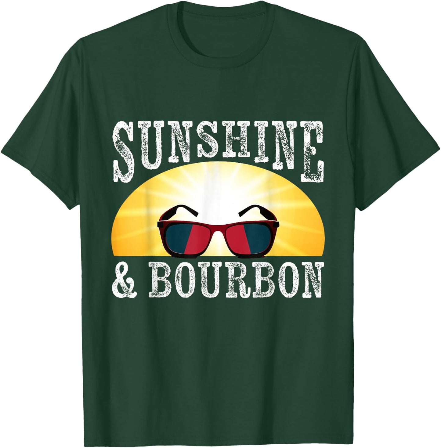Sunshine and Bourbon Whiskey Hunter Country Music Babe T-Shirt - T-Shirt | Forest