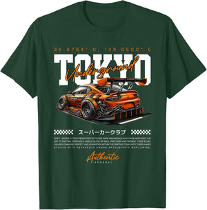 Cool Retro Vintage Japanese JDM Tokyo Japan Drift Race Car T-Shirt - T-Shirt | Forest