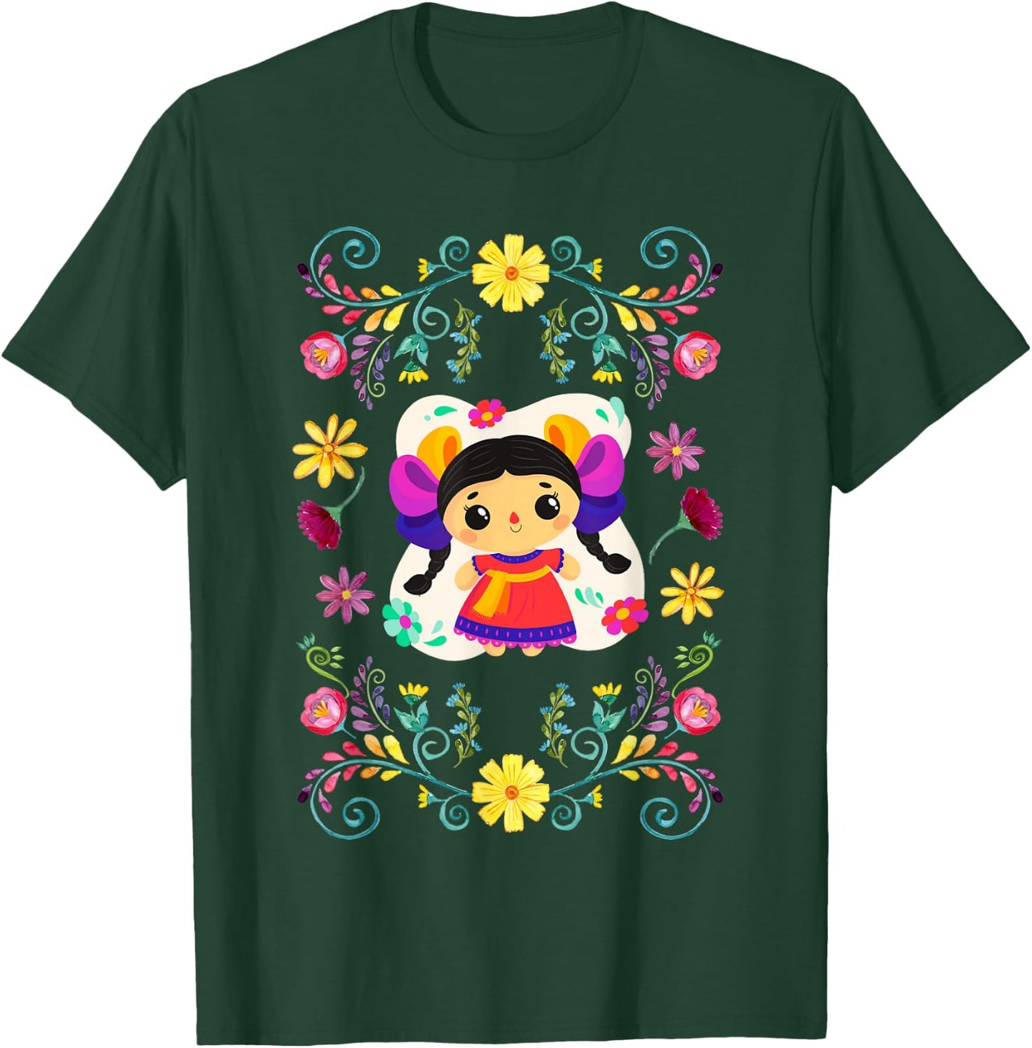 Traditional Mexican Doll - Muñeca Lele T-Shirt - T-Shirt | Forest