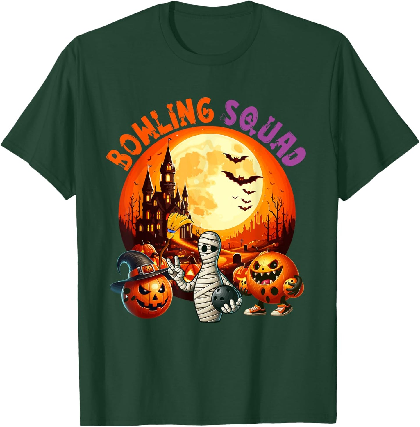 Bowling Squad Halloween Horror Equipment As Mummy Witch T-Shirt - T-Shirt | Forest