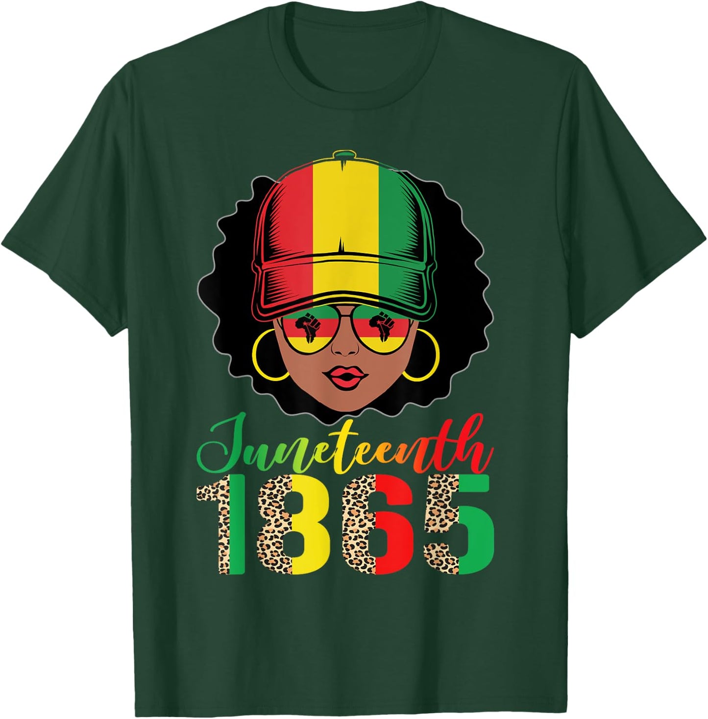 Juneteenth shirt women girls queen Pride funny Black African T-Shirt - T-Shirt | Forest