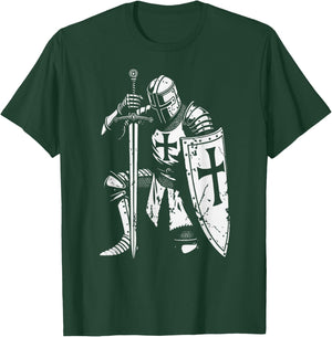 Vintage Holy Christian Knight T-Shirt - T-Shirt | Forest