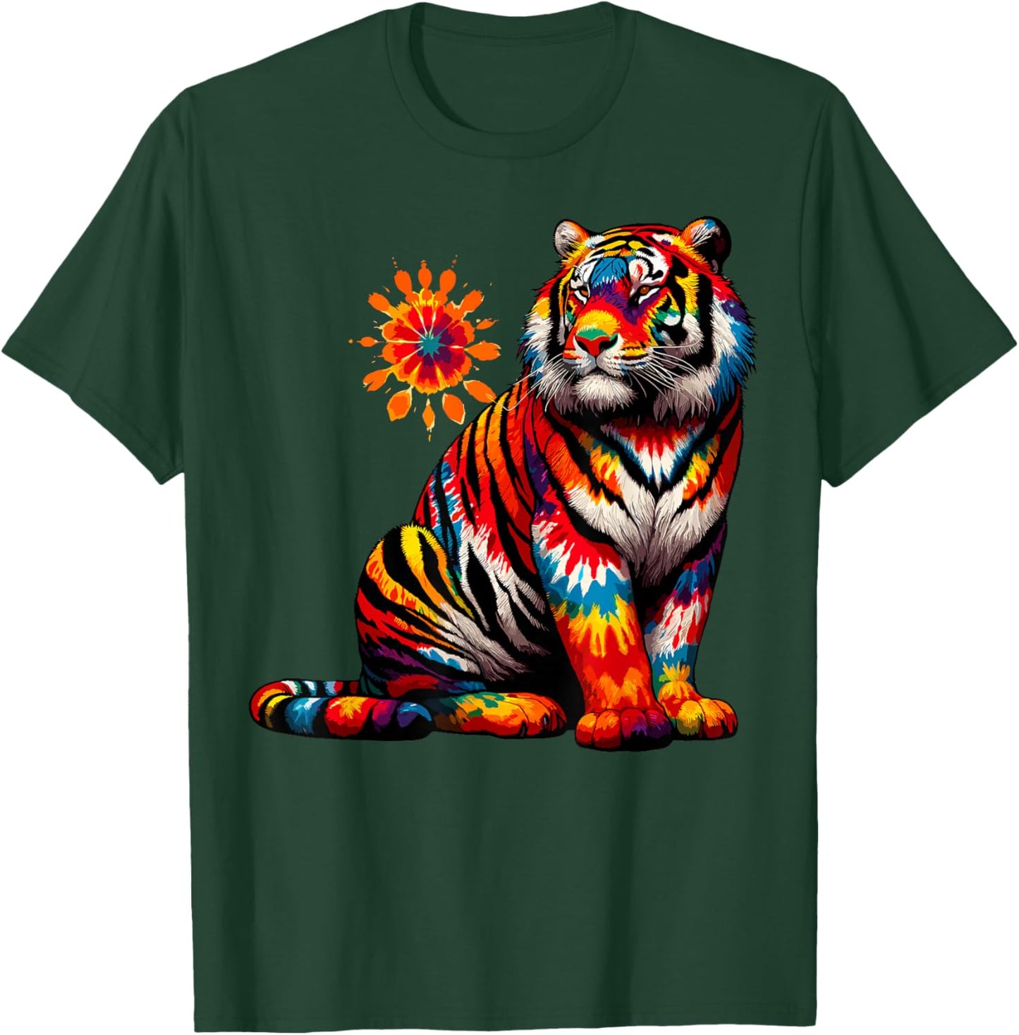 Tie Dye Tiger Lover Stuff Psychedelic Tiger T-Shirt - T-Shirt | Forest