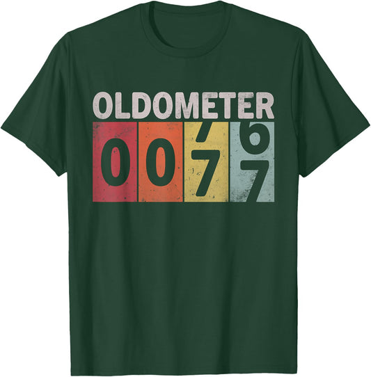 Oldometer 76-77 Funny 77 Years Old Birthday T-Shirt - T-Shirt | Forest