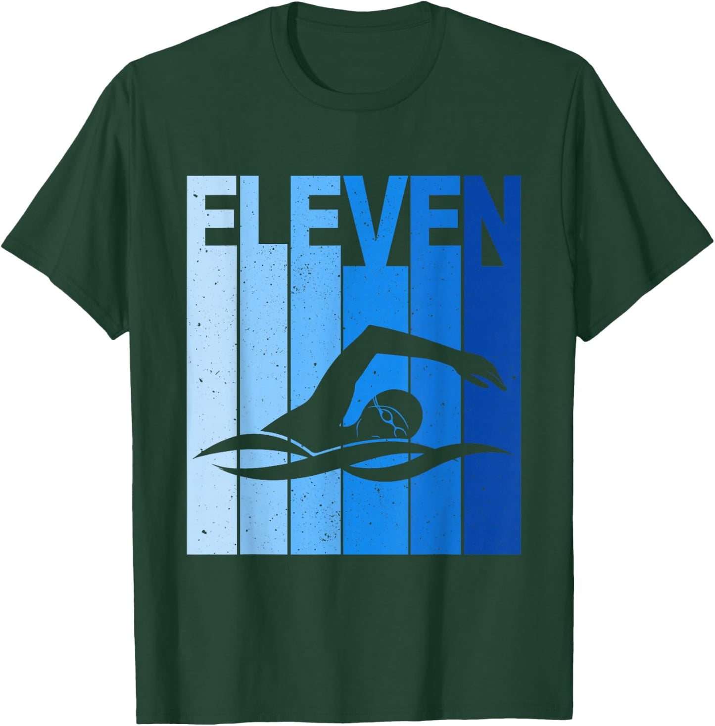 11th Birthday Swimming 11 Year Old Birthday Swimmer T-Shirt - T-Shirt | Forest