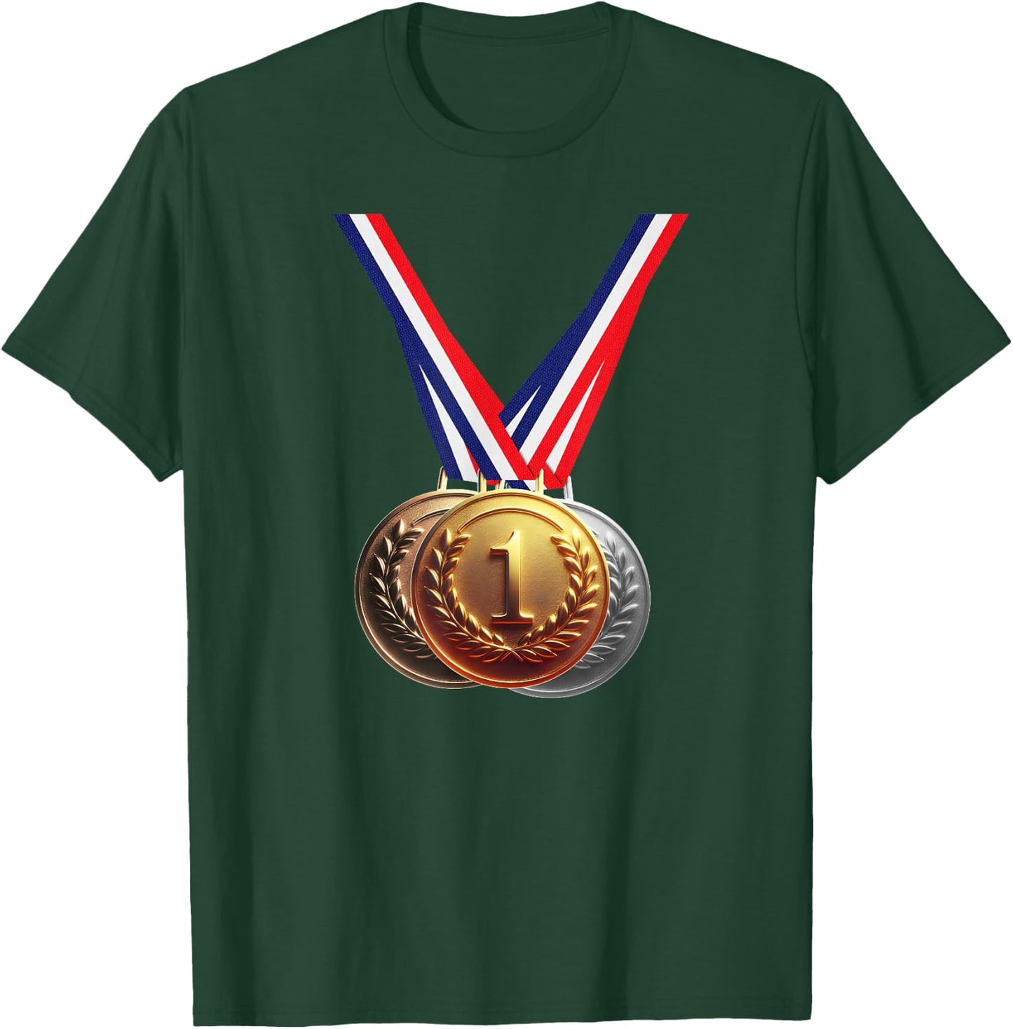 Golden Medal Medals for Winners School Team and Champions T-Shirt - T-Shirt | Forest