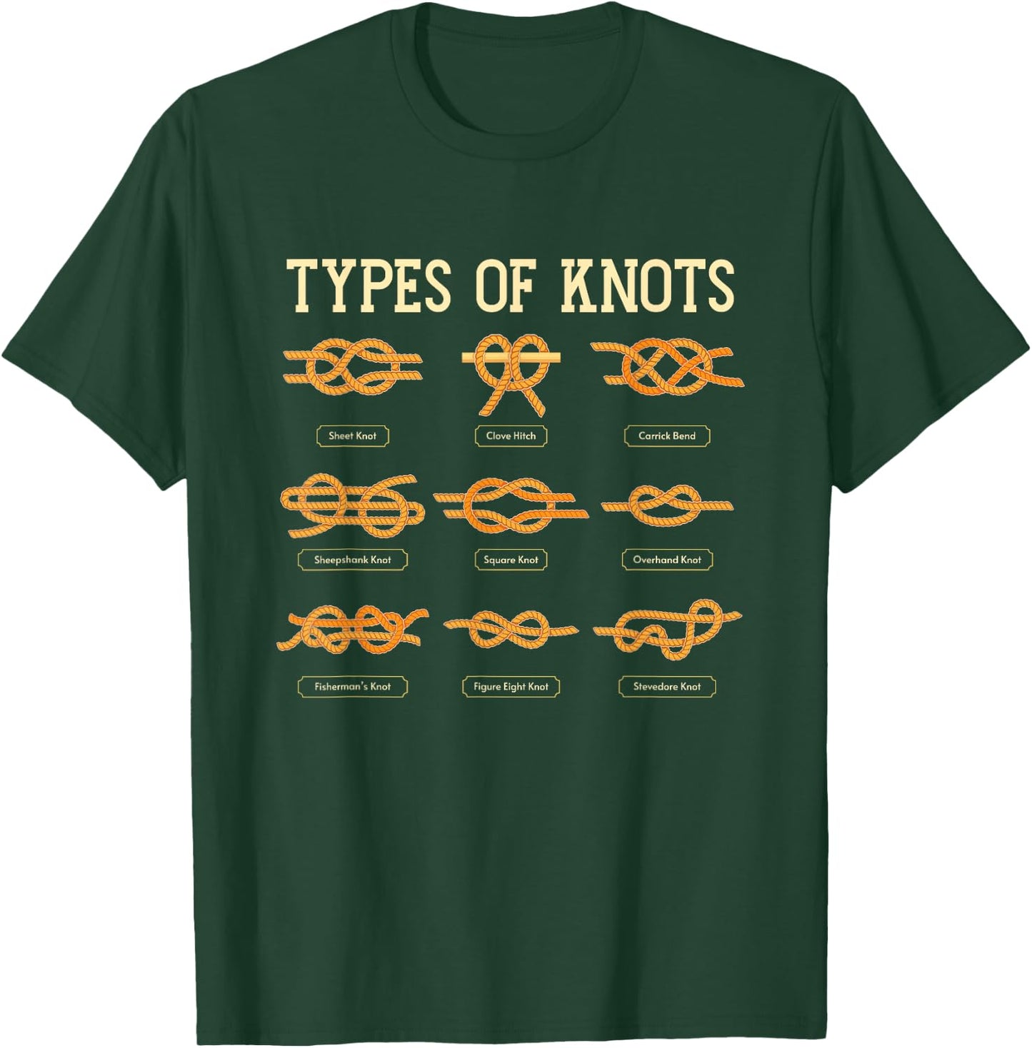 Scout Scouting Wilderness Nature - Uniform Types Of Knots T-Shirt - T-Shirt | Forest