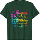 August Birthday Girls Butterfly Tie Dye Theme T-Shirt - T-Shirt | Forest