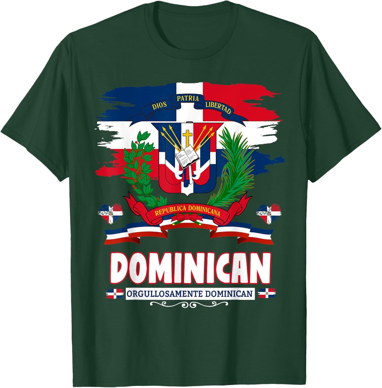 Coat of Arms Republica Dominicana & Dominican Flag T-Shirt - T-Shirt | Forest
