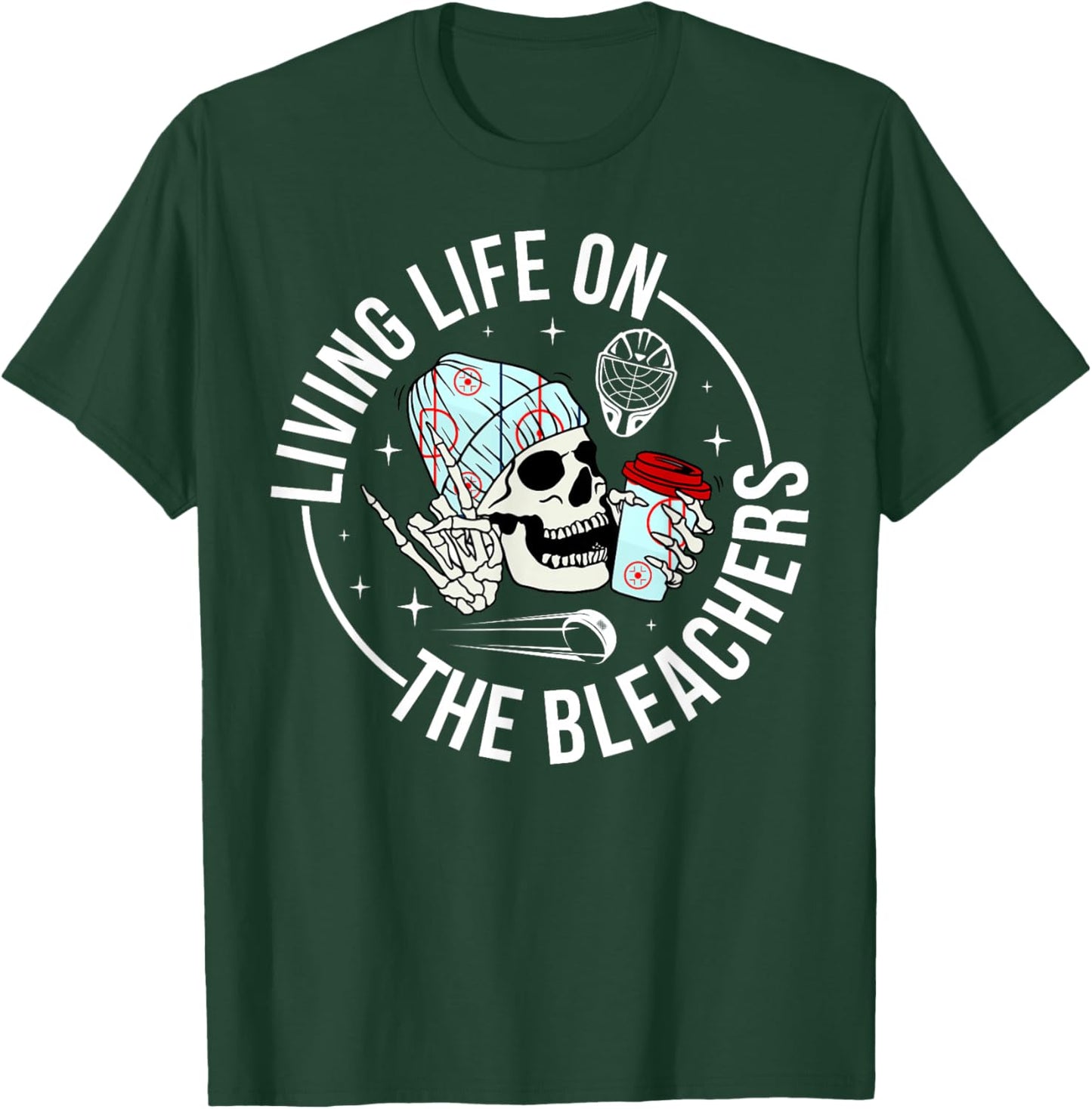 On The Bleachers Hockey Keeper Mom Of A Hockey Goalie Mother T-Shirt - T-Shirt | Forest