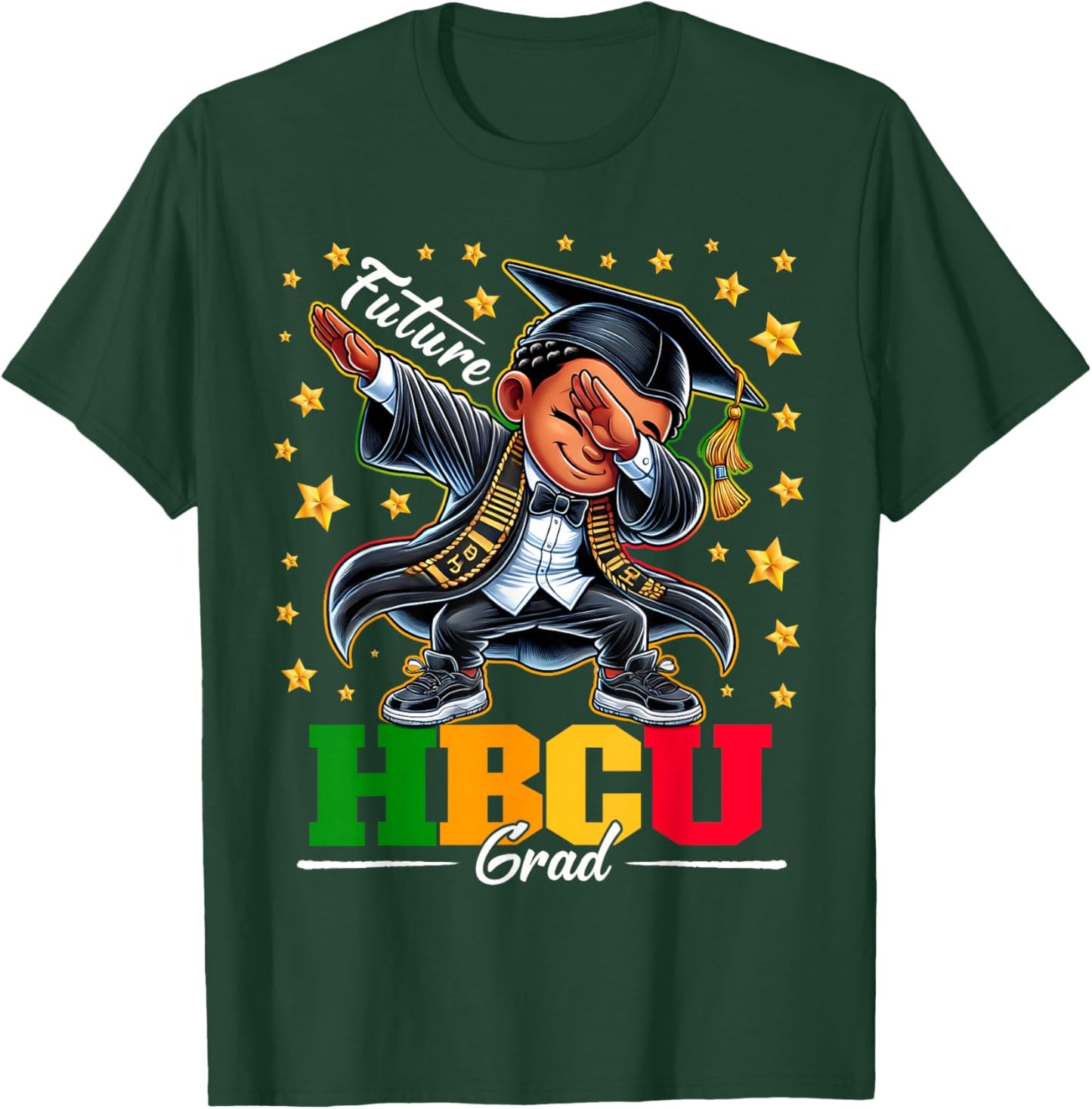 Future HBCU Grad Dabbing Kid Graduation for boys Kids T-Shirt - T-Shirt | Forest