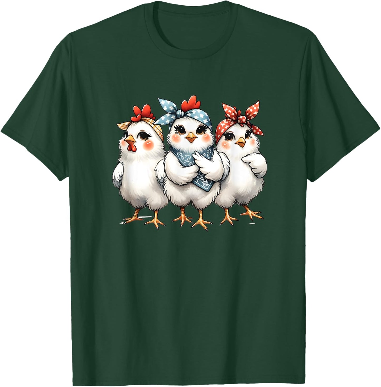 Chicks With Bandanas For Kids Girls Women T-Shirt - T-Shirt | Forest