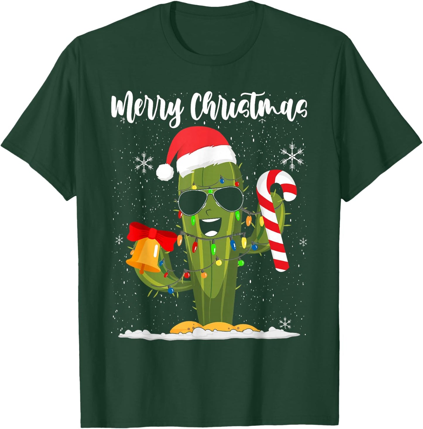 Merry Christmas Santa Cactus Succulent Plant Lover Xmas T-Shirt - T-Shirt | Forest