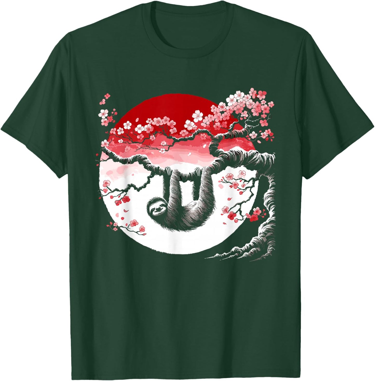 Kawaii Sloth Anime Japan Sakura Men Women Kids Funny Sloth T-Shirt - T-Shirt | Forest