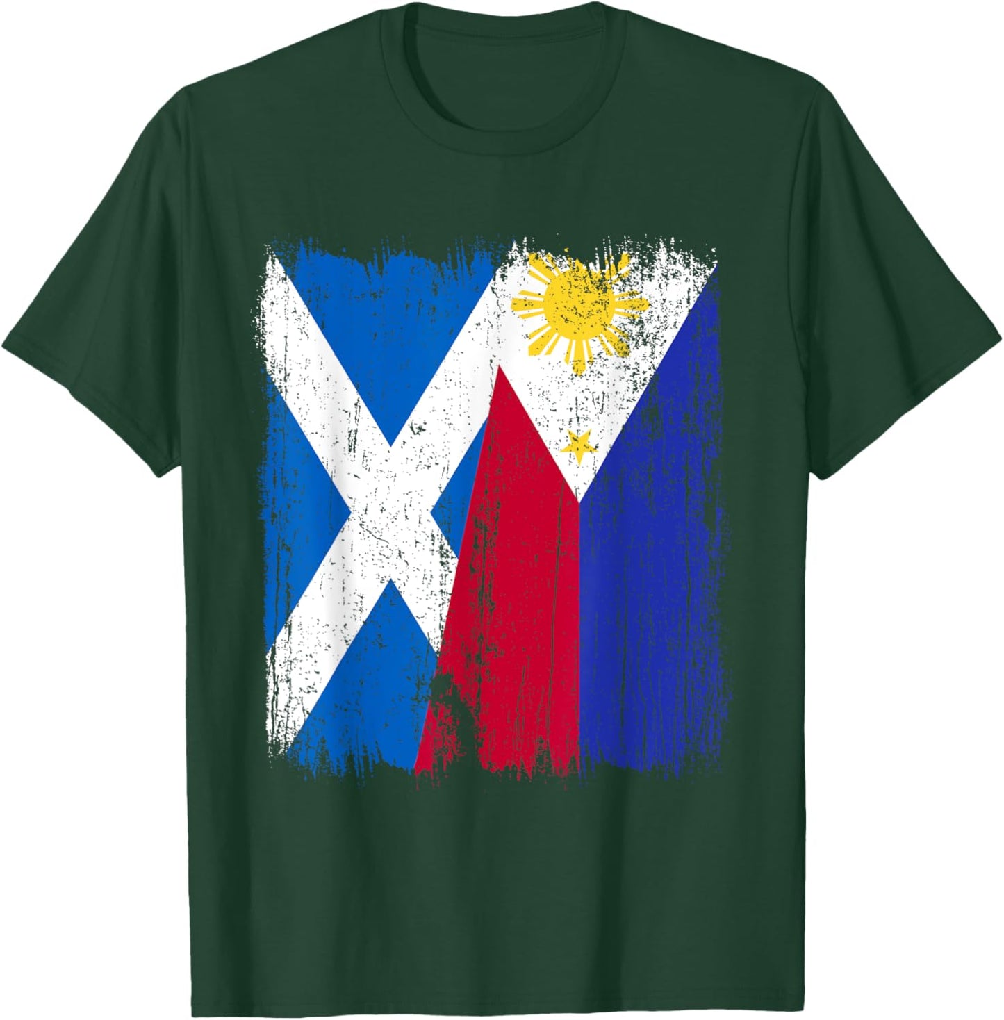 Scotland Philippines Half Flag Scottish Filipino Jersey T-Shirt - T-Shirt | Forest