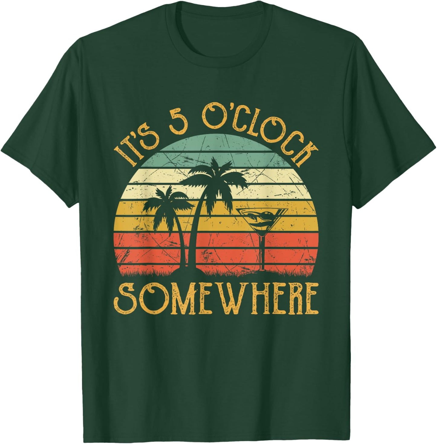 It's 5 O'clock Somewhere Funny Summer Beach Vacation Women T-Shirt - T-Shirt | Forest