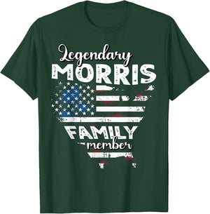 Surname Morris US Flag Morris Last Name Morris T-Shirt - T-Shirt | Forest