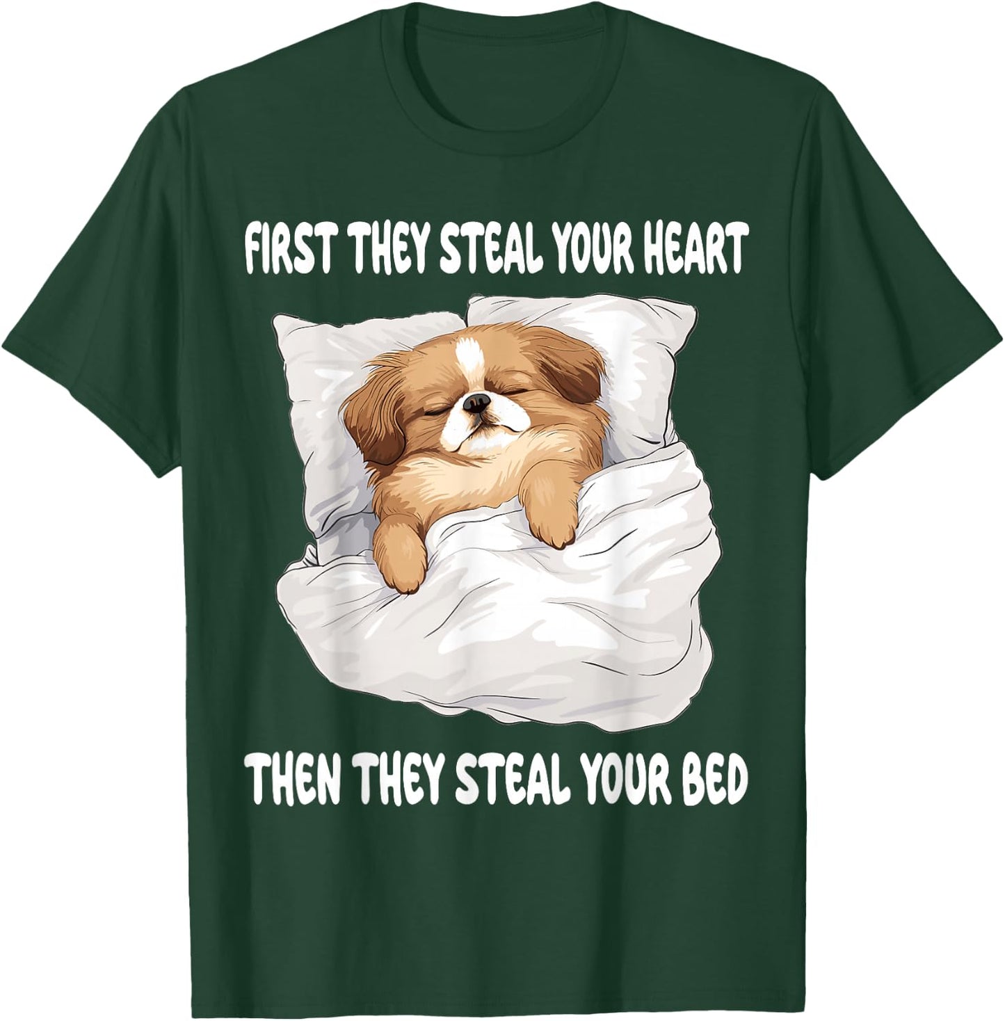 Pekingese Sleeping Pajamas Nightgown T-Shirt - T-Shirt | Forest