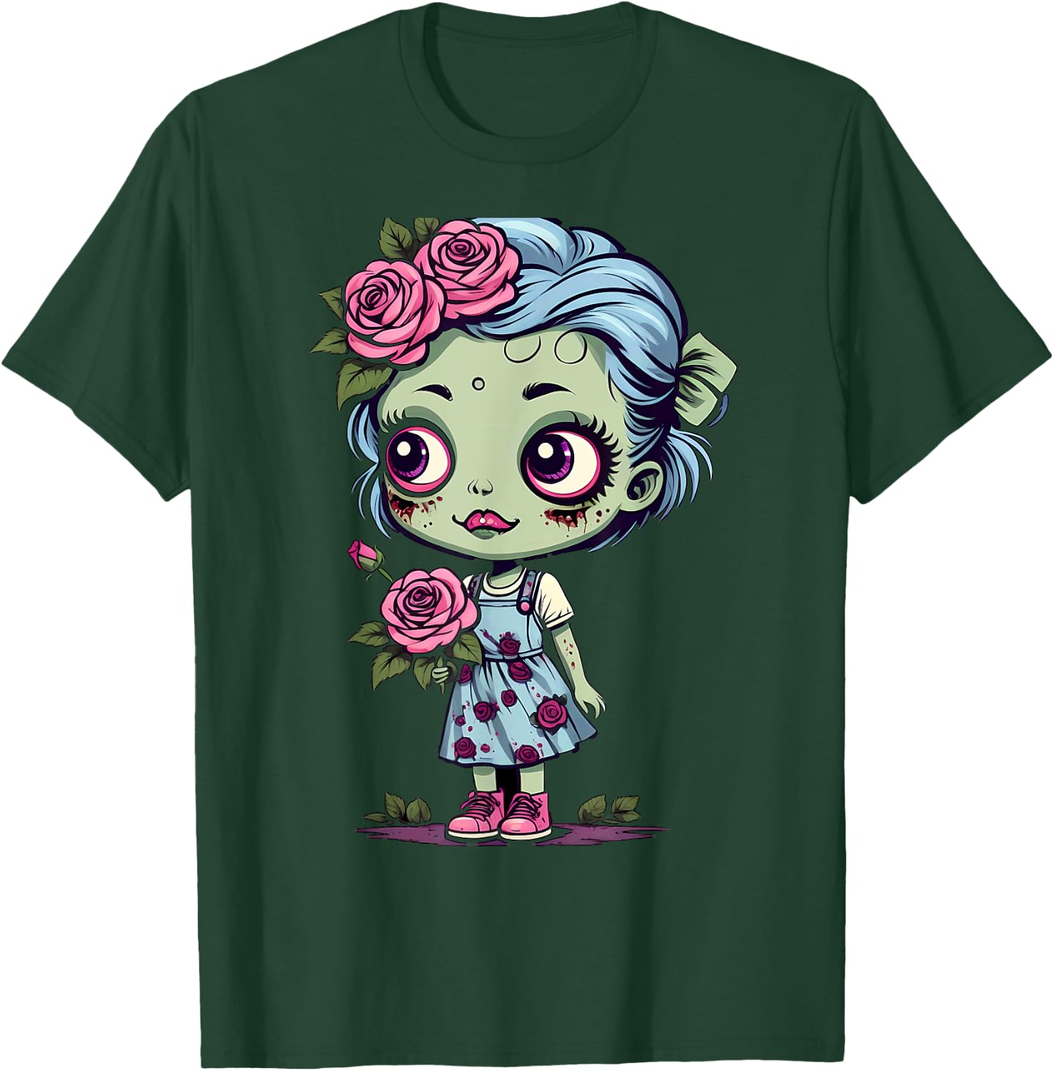 Flowers Zombie Girl Halloween Costume T-Shirt - T-Shirt | Forest