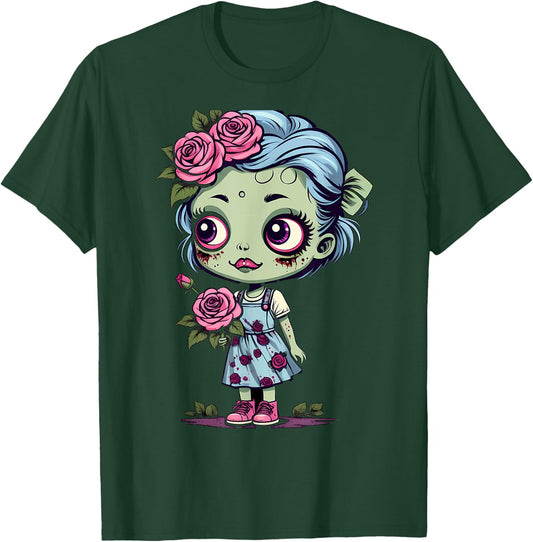 Flowers Zombie Girl Halloween Costume T-Shirt - T-Shirt | Forest