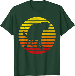Vintage Retro Labrador Sunset Dog Pooping Funny Pet Lover Men Women Girls Kids T-Shirt - T-Shirt | Forest
