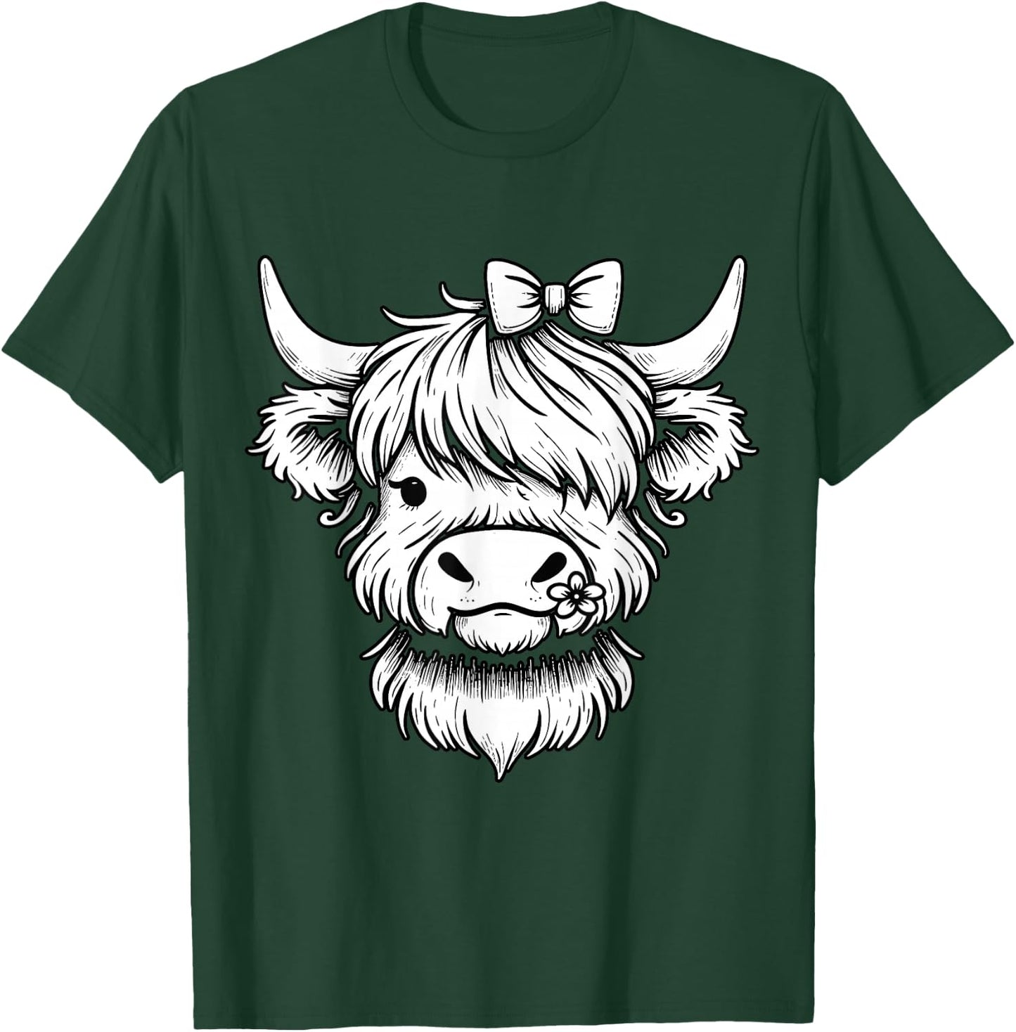 Highland Cow Farmer Farm Girl Highland Cattle T-Shirt - T-Shirt | Forest