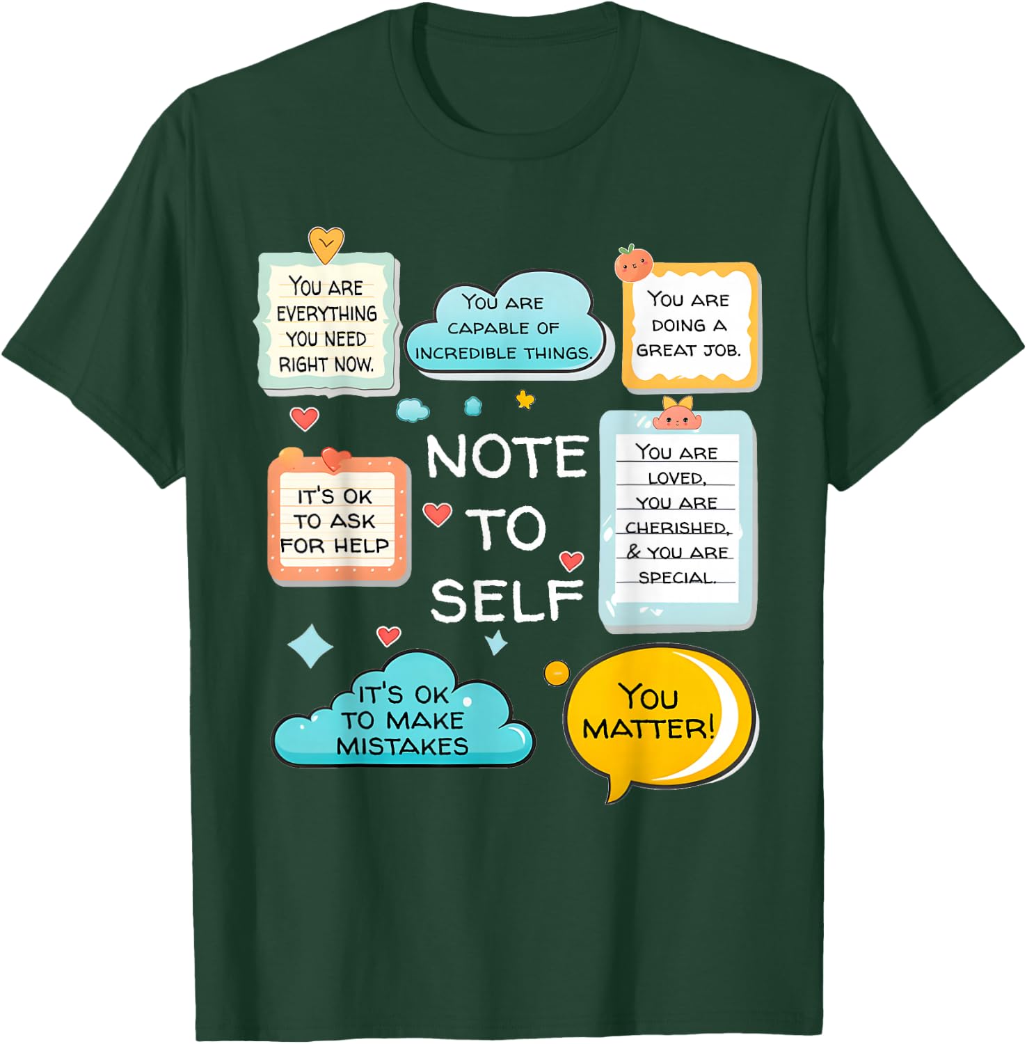 Counselor Note To Self Mental Health School Psychologist T-Shirt - T-Shirt | Forest