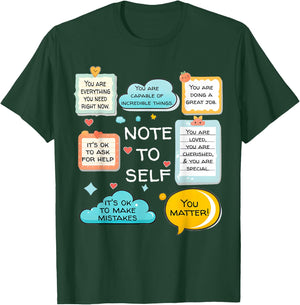 Counselor Note To Self Mental Health School Psychologist T-Shirt - T-Shirt | Forest