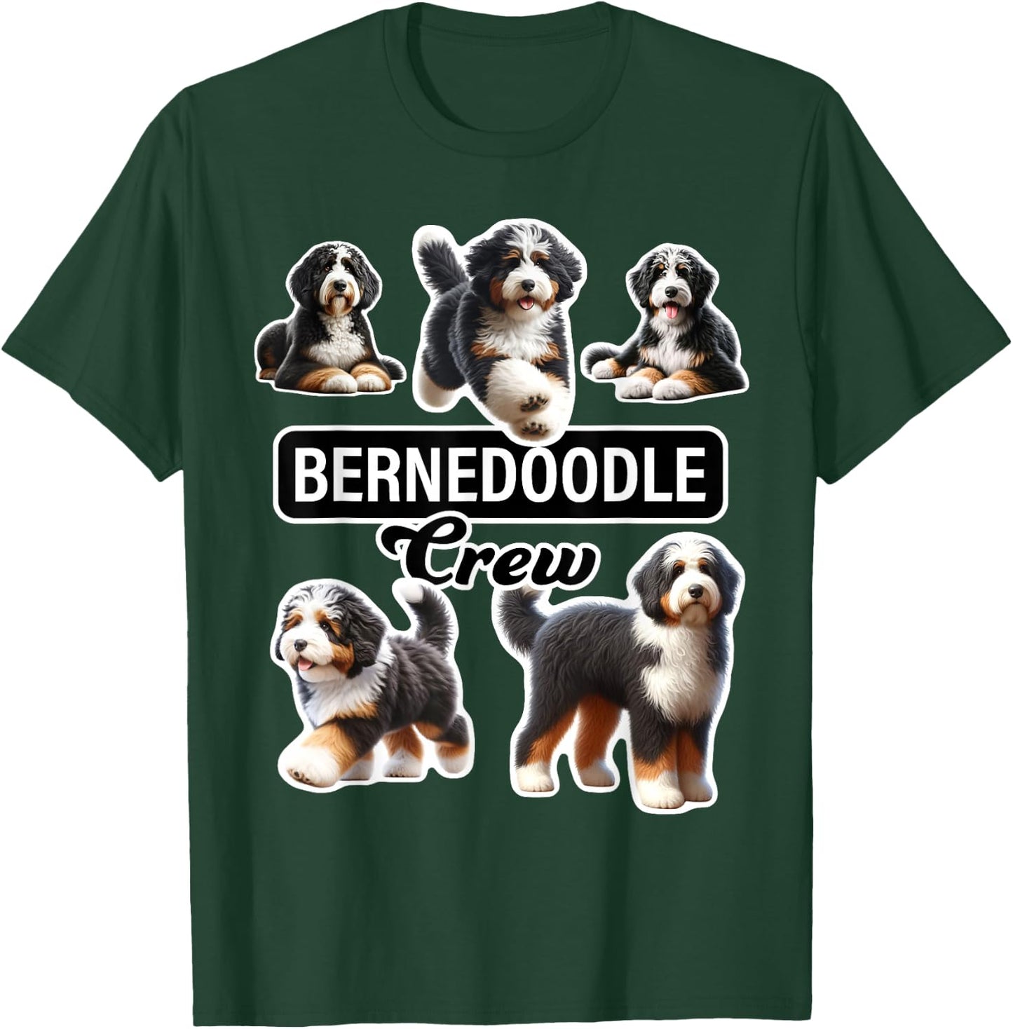 Bernedoodle Crew T-Shirt - T-Shirt | Forest