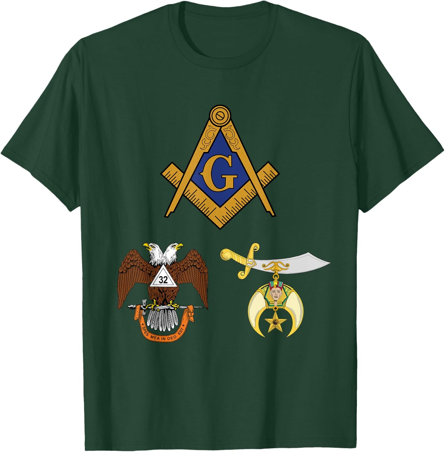 Master Mason 32nd Degree Shrine AASR Noble Masonic WD Blue T-Shirt - T-Shirt | Forest