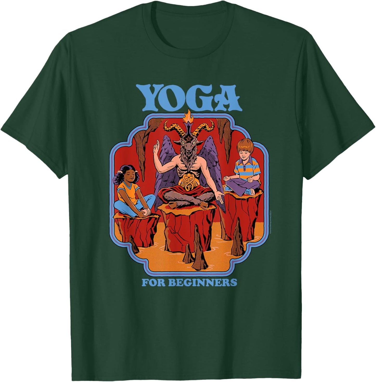 Steven Rhodes Yoga for Beginners Baphomet Demon Dark Humor T-Shirt - T-Shirt | Forest