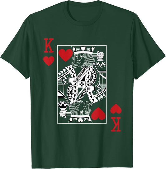 King of Hearts Playing Cards Casino Poker Magician Costume T-Shirt - T-Shirt | Forest