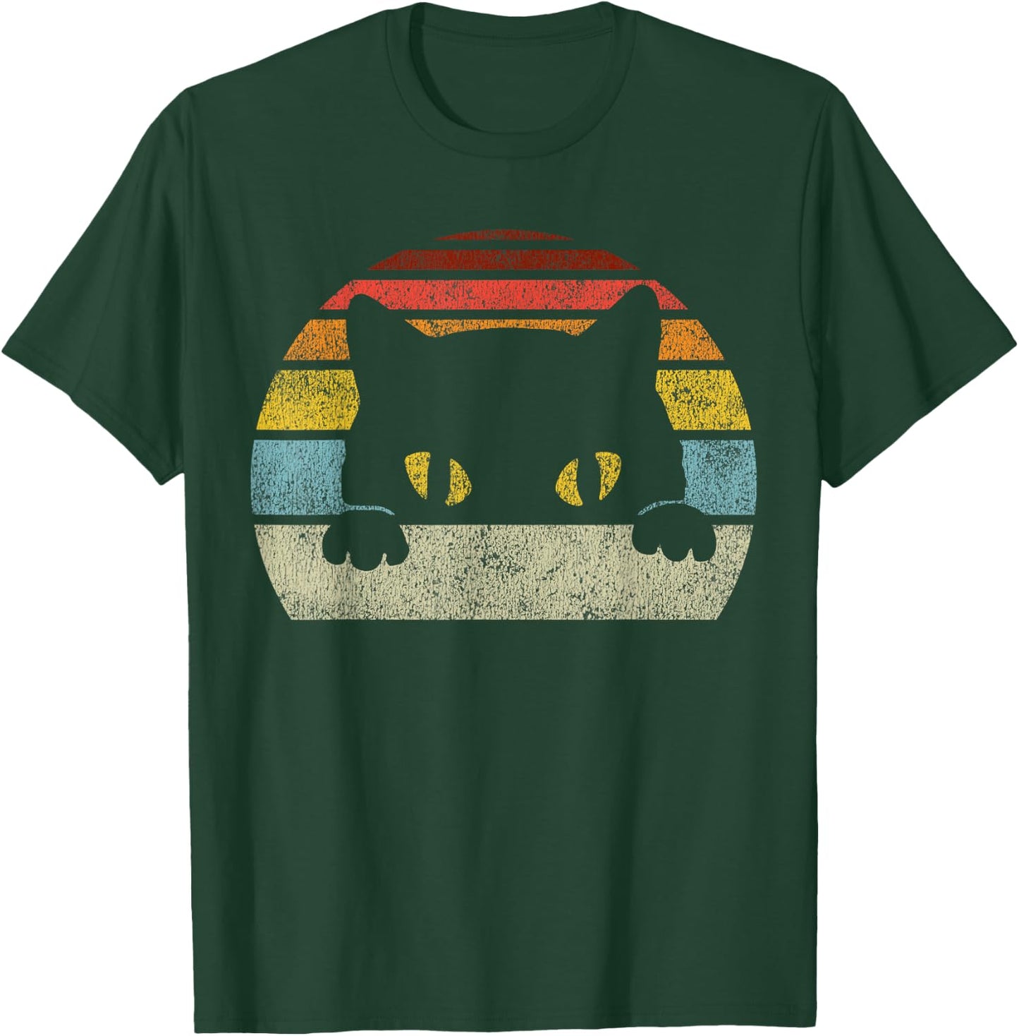 Cat Retro Style Vintage Black Kitten Cute Kitty Cats Lover T-Shirt - T-Shirt | Forest