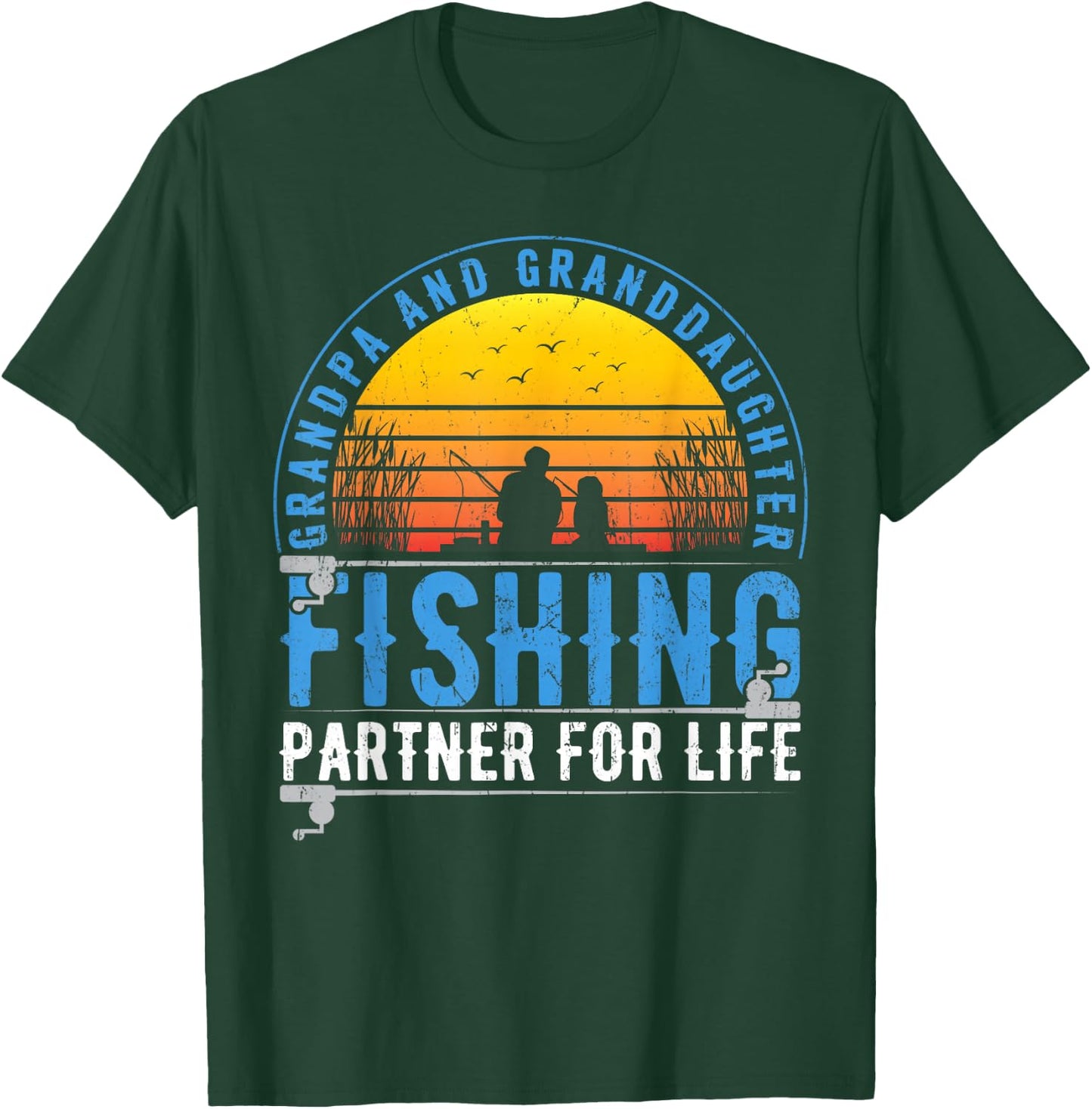 Grandpa And Granddaughter Fishing Buddies For Life Vintage T-Shirt - T-Shirt | Forest