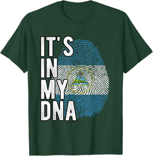 Funny it's in my DNA Nicaragua flag Fingerprint T-Shirt - T-Shirt | Forest