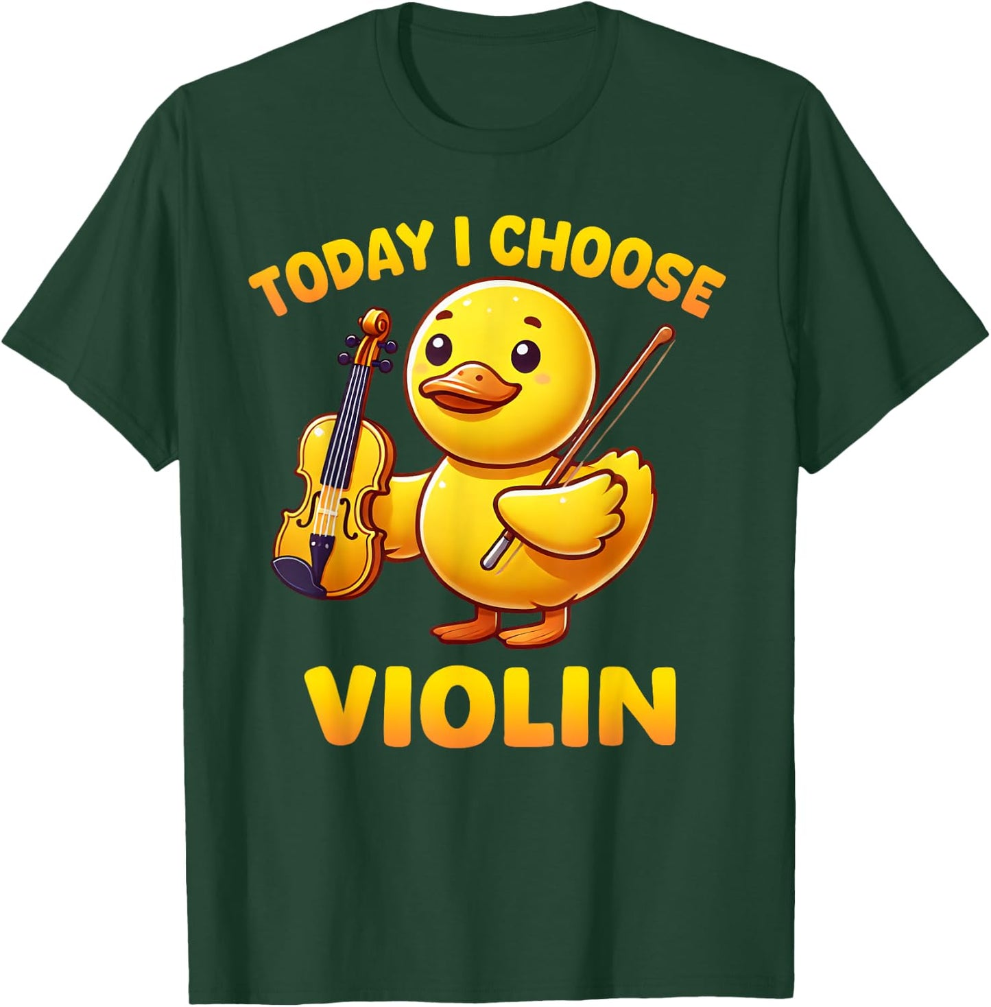 Duck I Choose Violin Funny Music Instrument Boys Girls Kids T-Shirt - T-Shirt | Forest