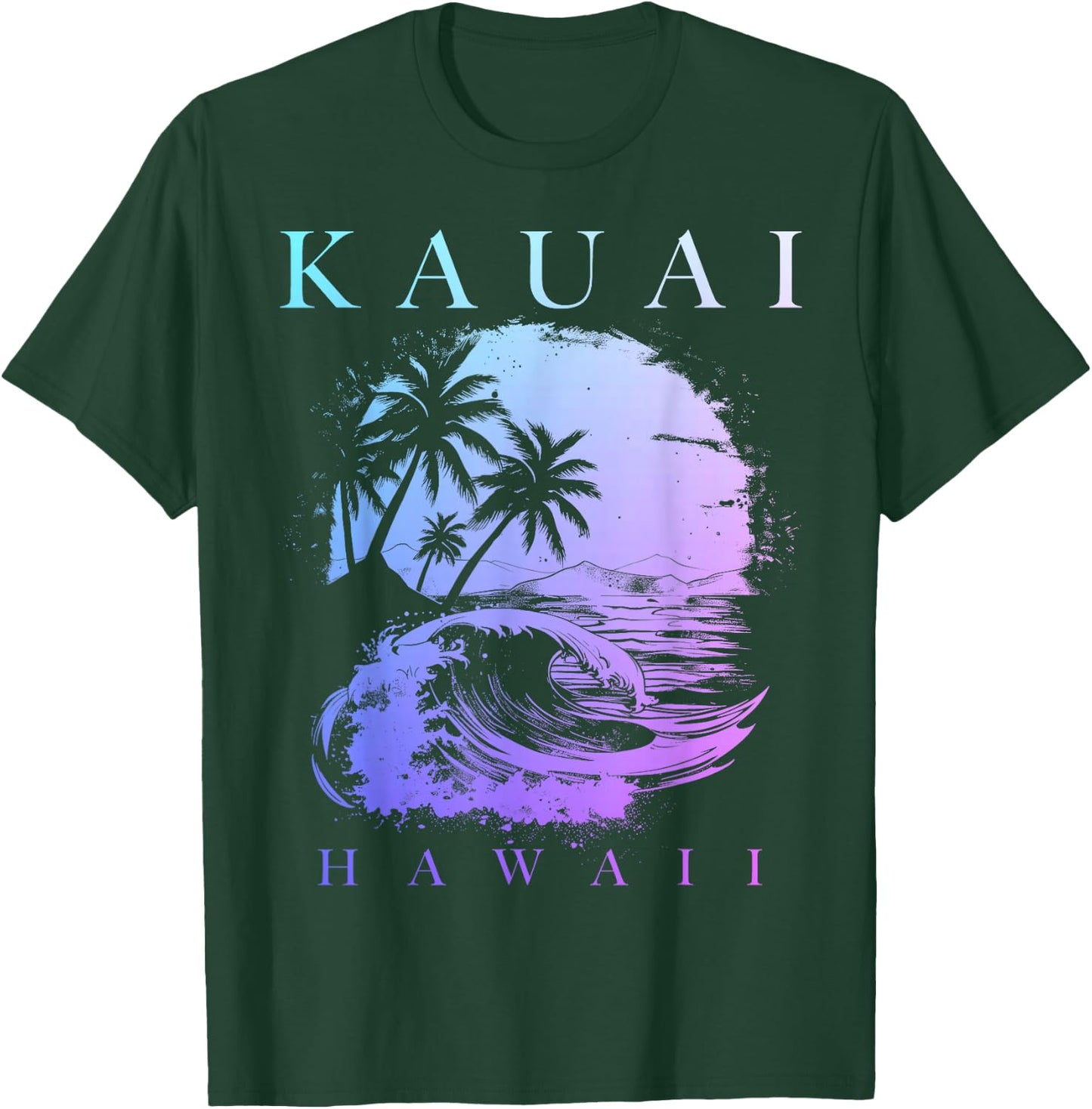 Kauai Hawaii Aloha Hawaiian Surf Surfer Vintage T-Shirt - T-Shirt | Forest