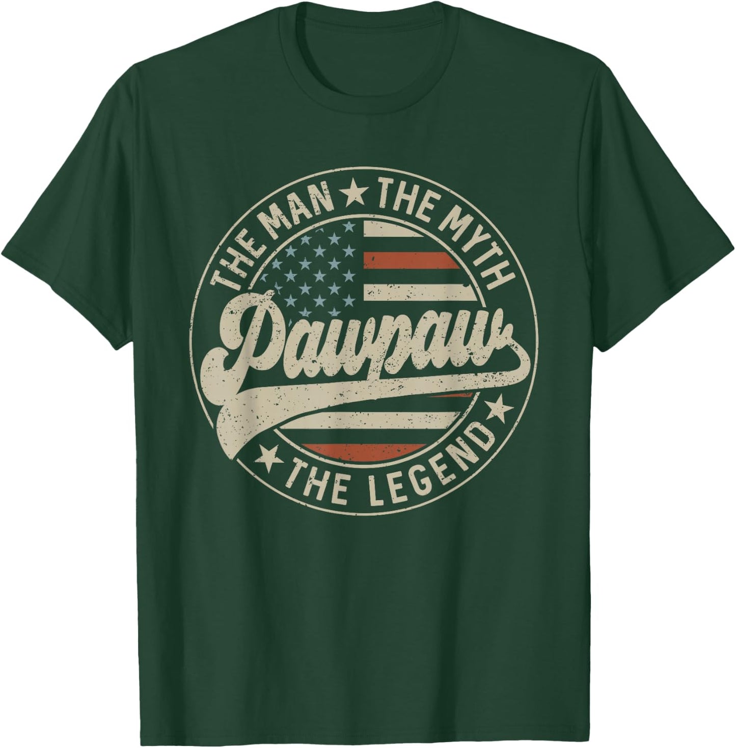 Pawpaw The Man The Myth The Legend Us Flag Father's Day T-Shirt - T-Shirt | Forest