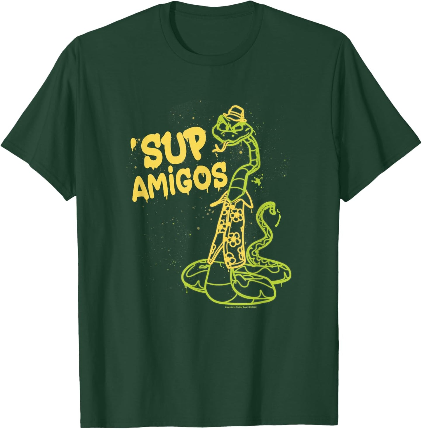 The Bad Guys Mr. Snake 'Sup Amigos Paint Drip T-Shirt - T-Shirt | Forest