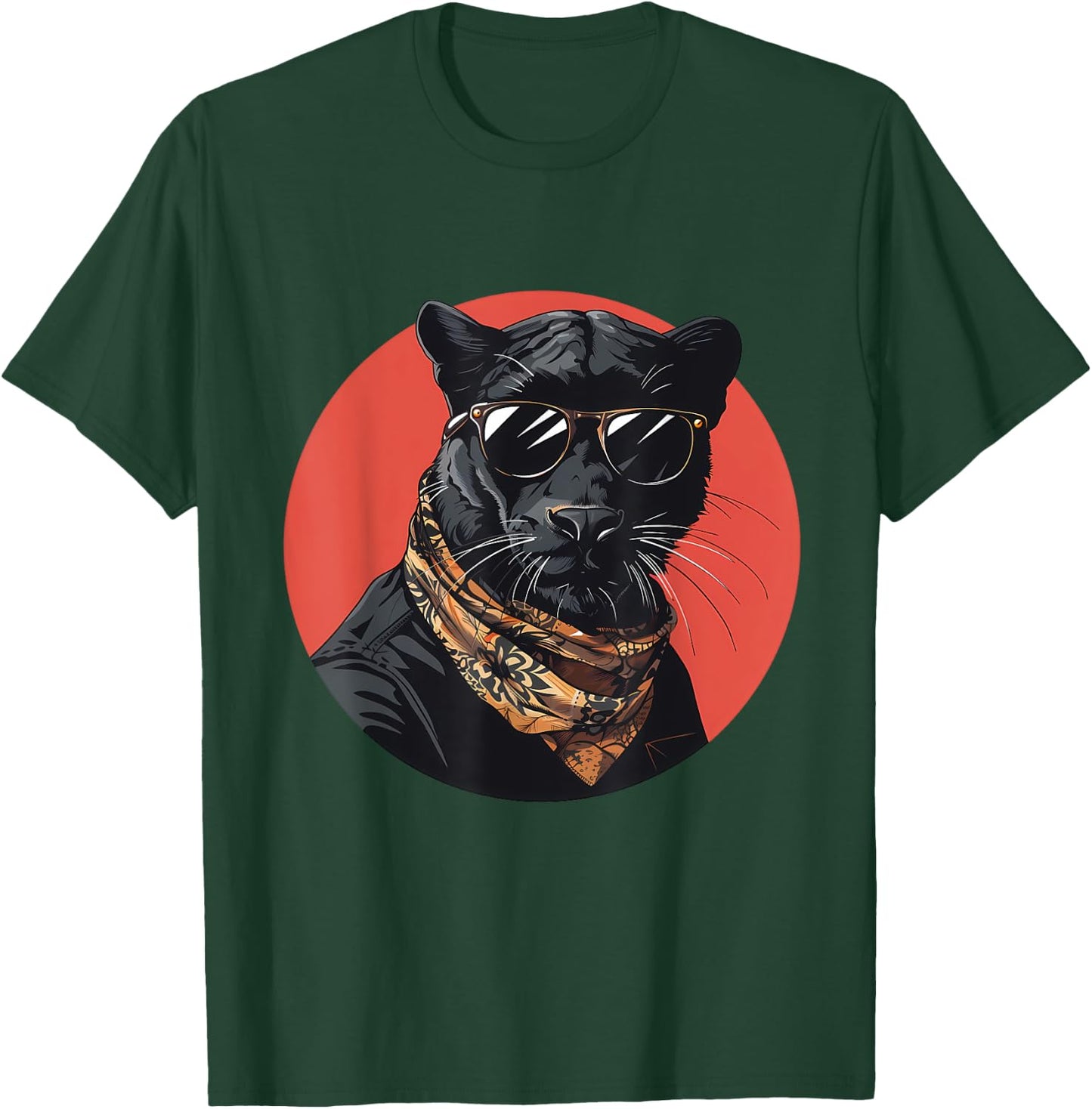 Panther Animal Lovers Artwork Portrait Nature Sunglasses T-Shirt - T-Shirt | Forest