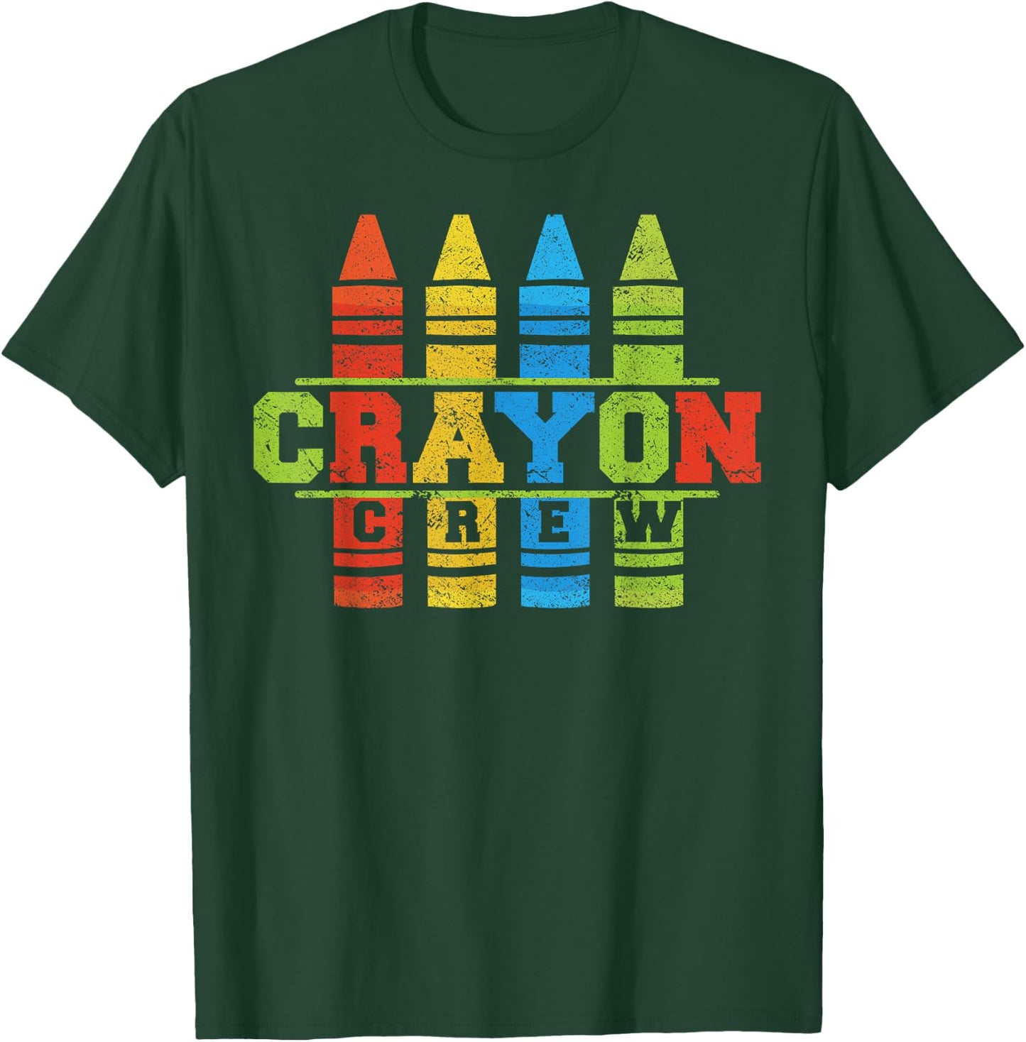 Cray Colors Child Art - Funny Crayon Crew Small T-Shirt - T-Shirt | Forest