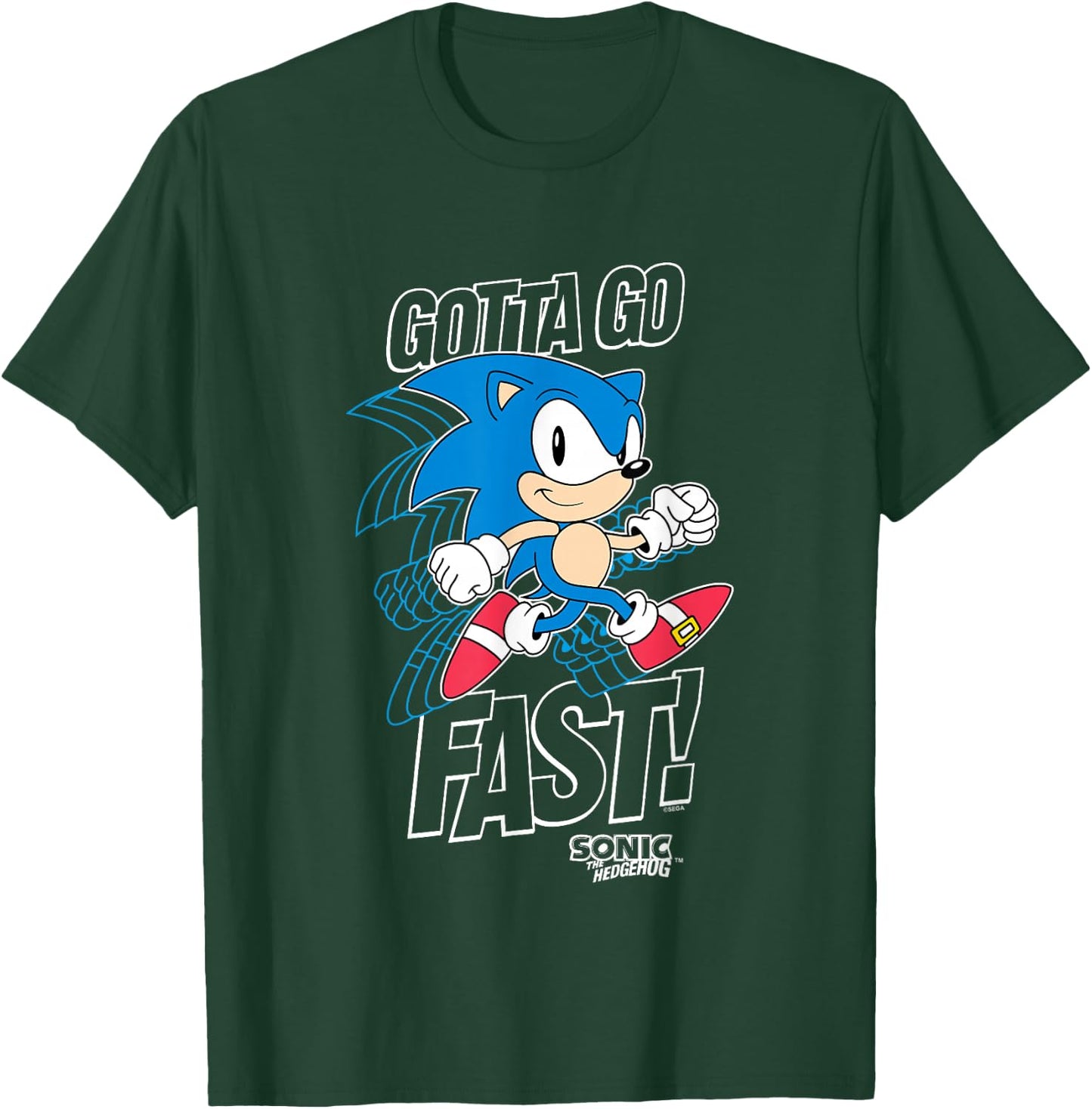 Sonic The Hedgehog Gotta Go Fast! Classic Sonic Retro Shot T-Shirt - T-Shirt | Forest