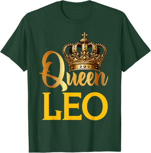 Queen Leo Lion Zodiac Sign Crown T-Shirt - T-Shirt | Forest
