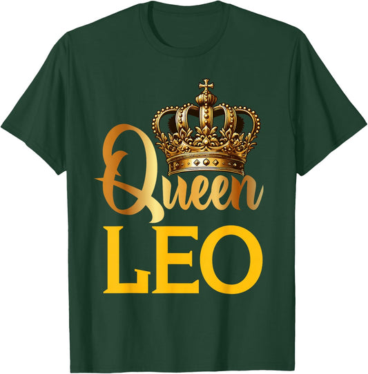 Queen Leo Lion Zodiac Sign Crown T-Shirt - T-Shirt | Forest