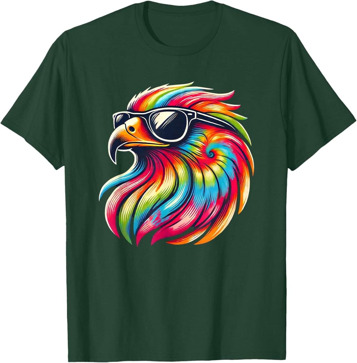 Tie Dye Art Sunglasses Hawk Hawks T-Shirt - T-Shirt | Forest