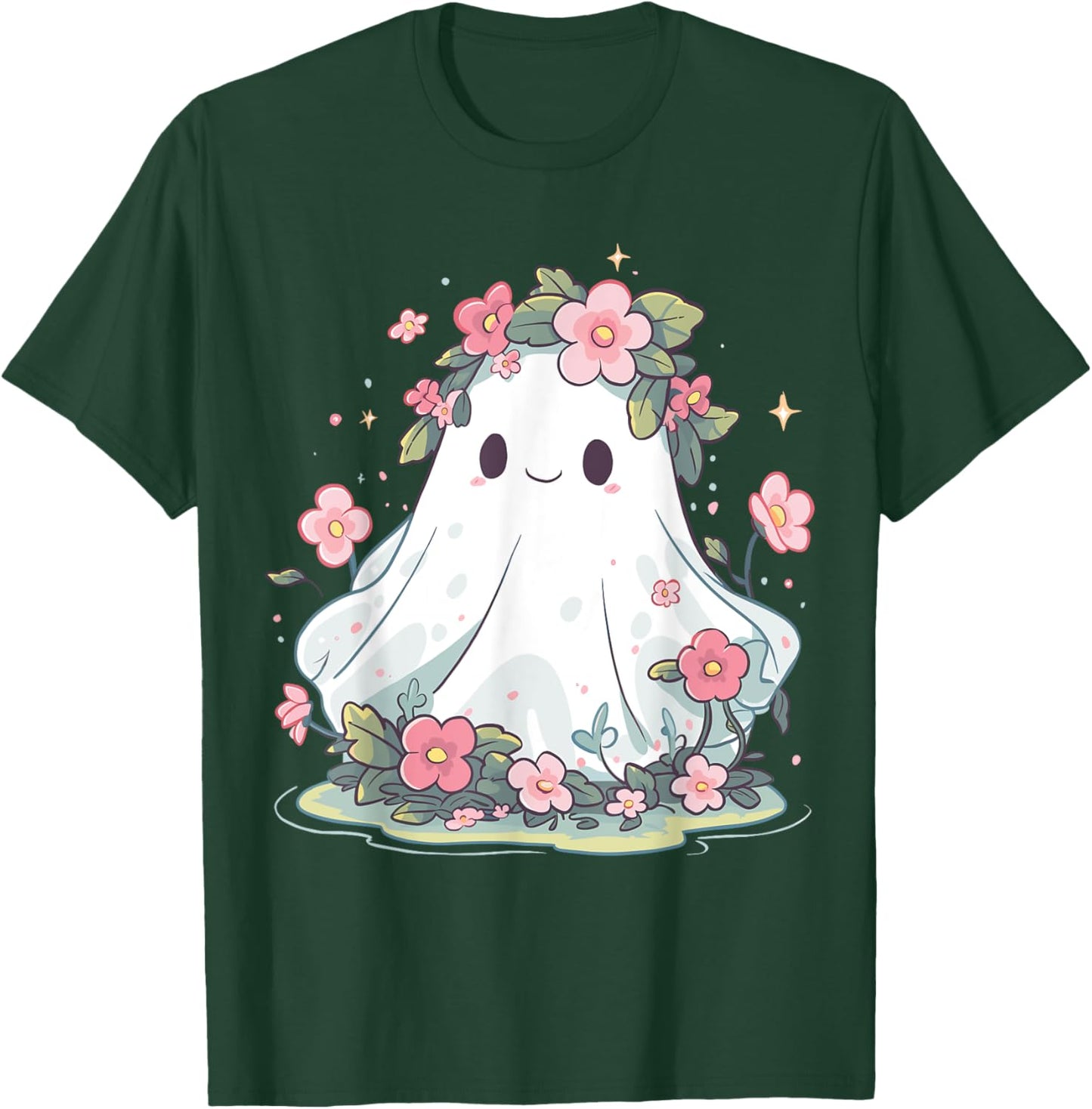 Halloween Ghost Flower Costume Women Girls Halloween T-Shirt - T-Shirt | Forest